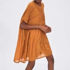 Zara Embroidered Orange Top
